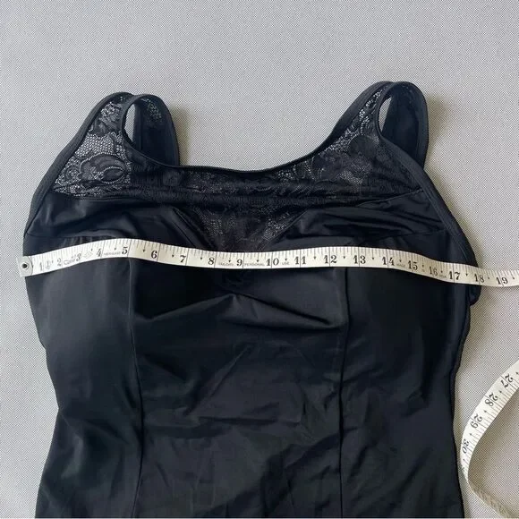 Longitude Women’s Black Lace Design Bathing Suit Style RW24100 Women’s Size 20W - Picture 3 of 9